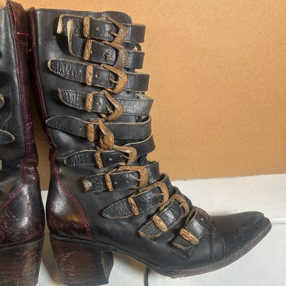 Rare Vintage Freebird by Steven Stoke Boots Dark Brown Size 6 - Picture 9 of 16